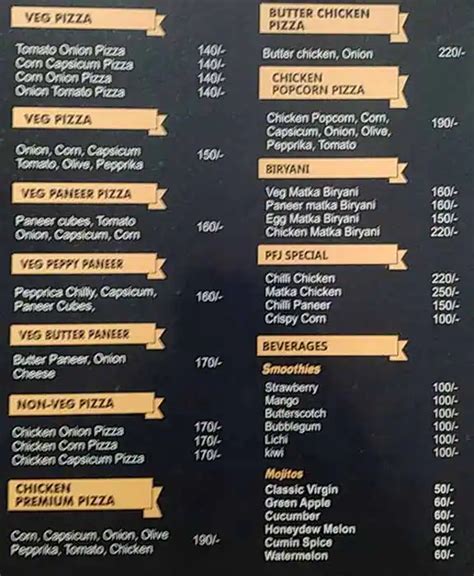 Menu at Pfj chicken house, Indore, Bholaram Ustad Marg
