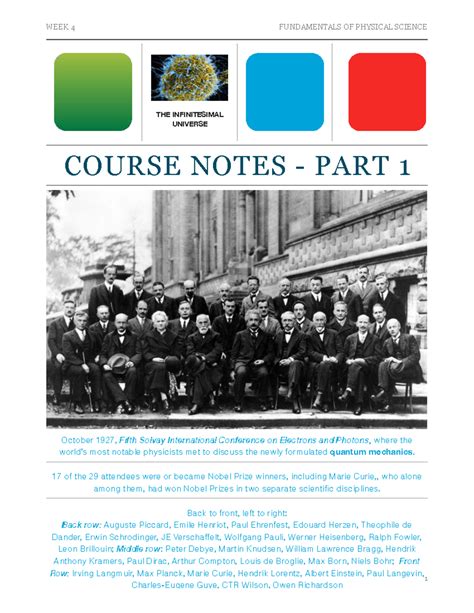 WEEK 4 PHYSICAL SCIENCE COURSE NOTES: QUANTUM MECHANICS & STAR ...