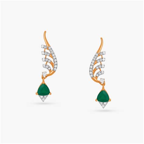 Verdant Onyx and Diamond Drop Earrings