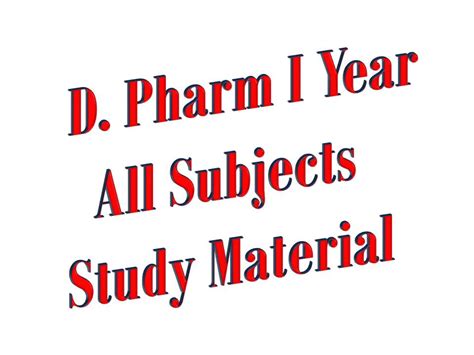D. Pharm First Year (All subjects) Study Material in Indore, India from ...