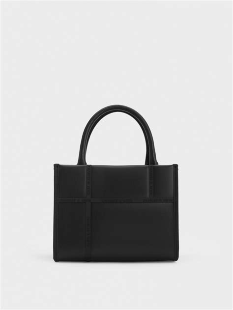 Charles And Keith Tote Bags India Online - Avenue Contrast-Trim Tote ...