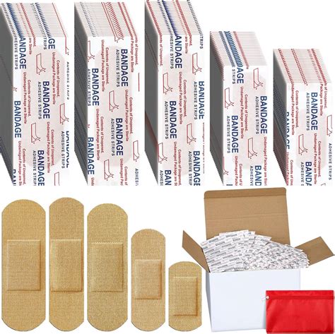 Amazon.com: Lounsweer 1000 Pcs Fabric Adhesive Bandages Variety Pack Bulk Assorted Sizes ...