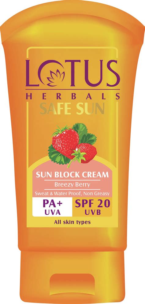 Lotus Safe Sun Breezy Berry Sun Block Cream PA+ - SPF 20 PA+ - Price in ...
