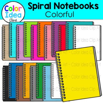 Spiral Notebook Colorful by Color Idea | Teachers Pay Teachers