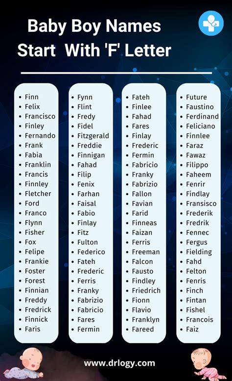 Baby Boy Names Start With 'F' Letter | Unique baby boy names, Baby boy ...