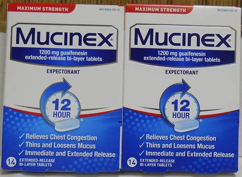 Mucinex Extra Strength 12 Hour 1200 mg Guaifenesin Extended Release 2X14=28 Ct 363824023144| eBay