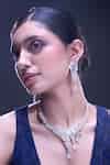 Buy White American Diamond Necklace And Earrings Set by Nazaakat By ...