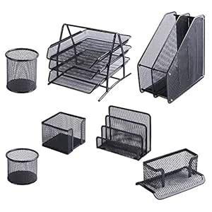 Okayji Mesh Wire Desk Office Table Gift Box Set Organizer Desktop ...