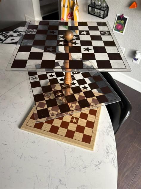 Vintage 3D Space Chess Board- Vertical Dimension Chess Game 3 Level ...