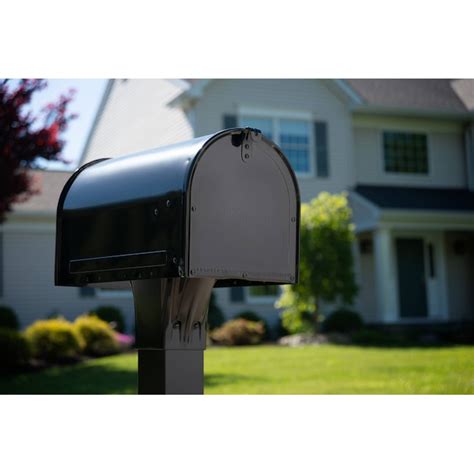 Gibraltar Mailboxes Post Mount Black Metal Large Lockable Mailbox ...