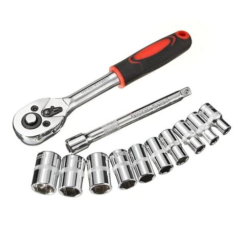 12pcs 1/4inch ratchet wrench socket set hardware vanadium repairing ...