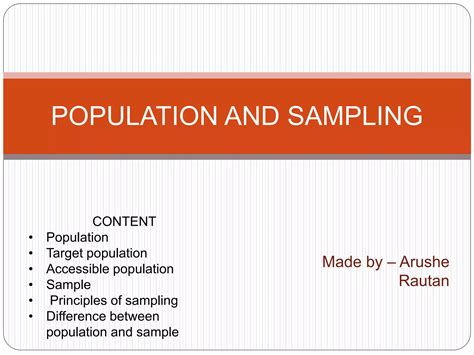 Population vs sample | PPTX