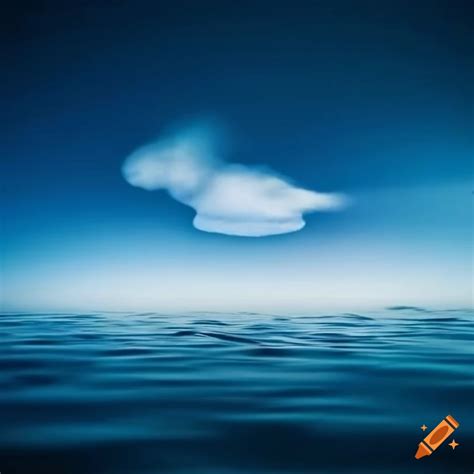 An eye looking through the clouds with a tear in the water below on Craiyon