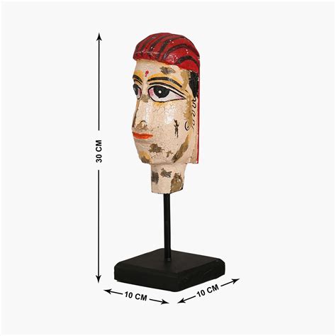 Buy INDIA CIRCUS Magnolia Multicolour Wooden Mask On Stand Abstract ...