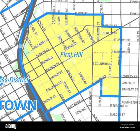 This map of Seattle's First Hill neighborhood provides a detailed view ...