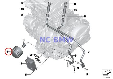 Bmw Genuine Motorcycle Heat Exchanger Leads Oil Filter Black Oil ...