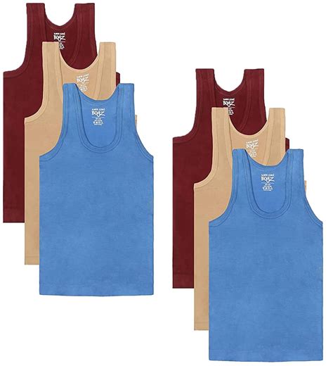Buy Lux Cozi Sleeveless Assorted Cotton Vest for Boys Pack of 6 ...