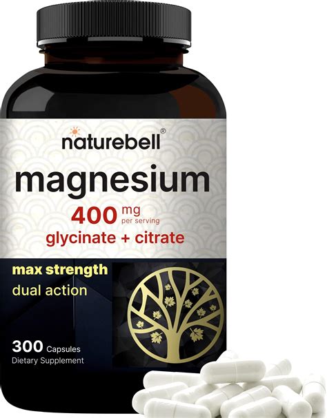 Amazon.com: Magnesium Complex 400mg, 300 Capsules | Glycinate, Citrate | Chelated & Purified ...