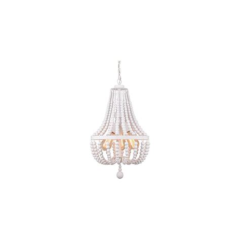 Buy ALICE HOUSE 14.2" Wood Bead Chandeliers, Rustic White Finish, 3 ...