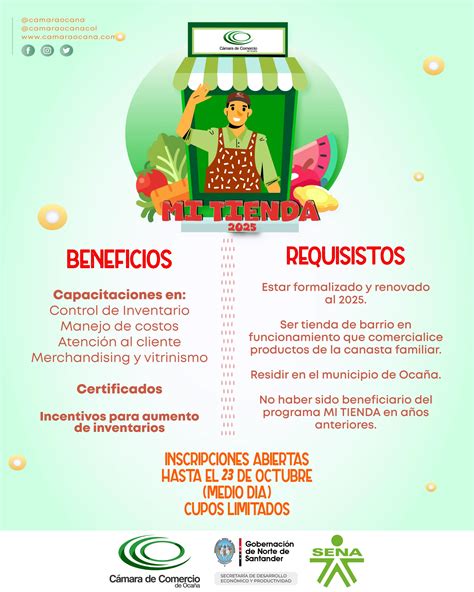 INSCRÍBETE AL PROGRAMA MI TIENDA 2025 - CAMARA DE COMERCIO DE OCAÑA