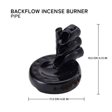 Pipe Smoke Fountain Back Flow Incense Burner With 20 Incense Cones ...