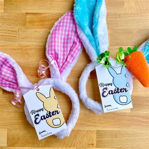 Easter Class Gifts with Bunny Ear Headbands and Cute Gift Tags!