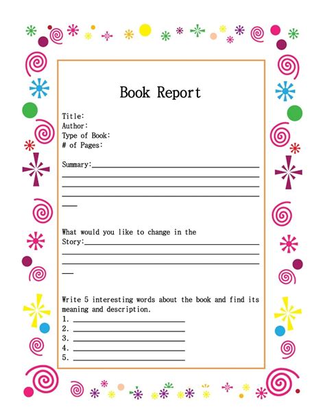 Image result for Example of Book Report Sample