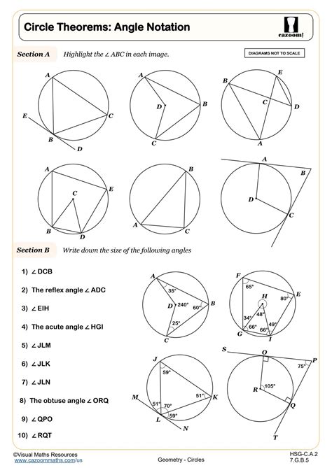 7th Grade Circle Worksheets with Answer Keys