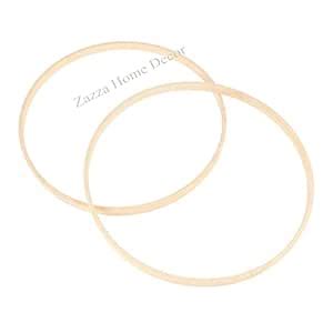 Zazza Home Decor's 2 pcs Wooden Bamboo Dreamcatcher Rings Hoops Round ...