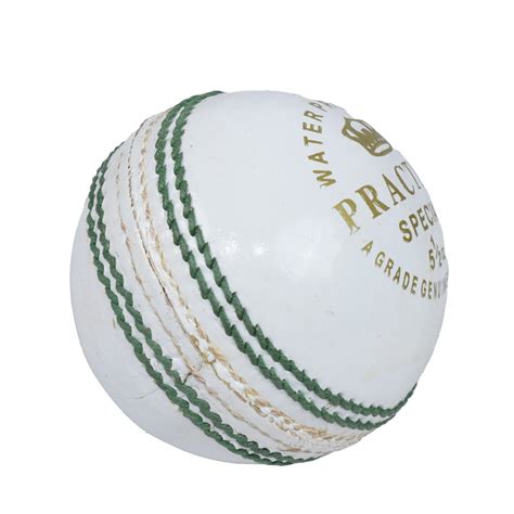 Gortonshire Practice Cricket Ball White (Alum Tanned)@Side