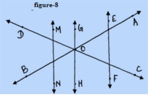 In the given fig-8, write the name of a) any two pairs of parallel ...