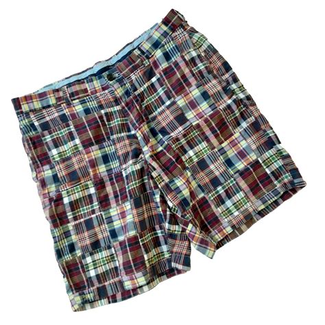Brooks Brothers Madras Plaid Shorts Mens 36x9 Patchwork Colorful ...