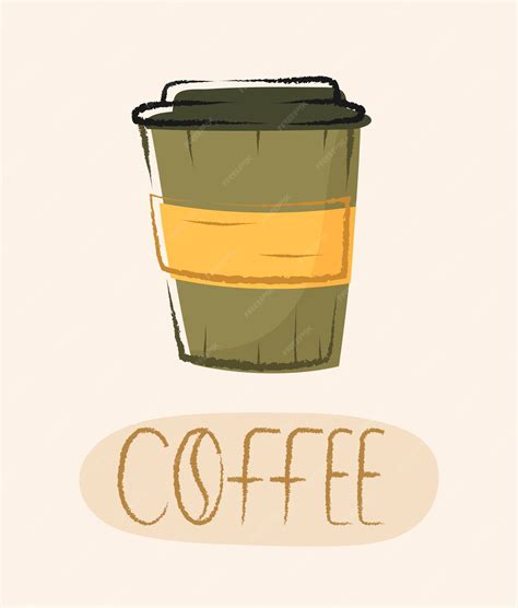 Vector banner with disposable paper cup and coffee inscription ...