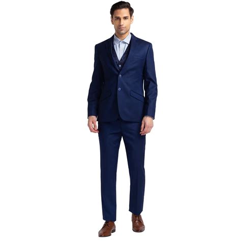 Men Blue Regular Fit Structure Terry Rayon Blend Suit – MyRaymond
