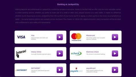 jackpot city payment methods