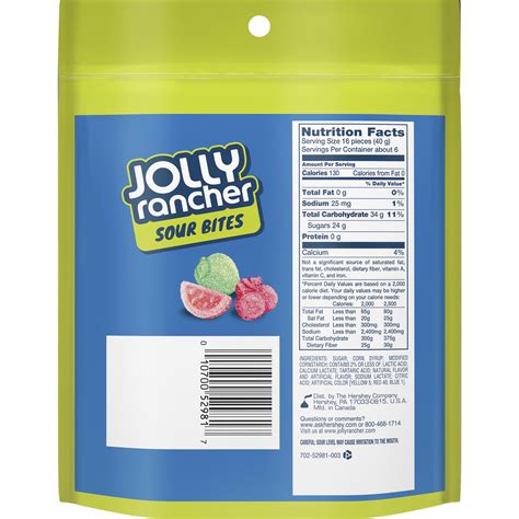 Jolly Rancher Bites Nutrition Facts | Besto Blog