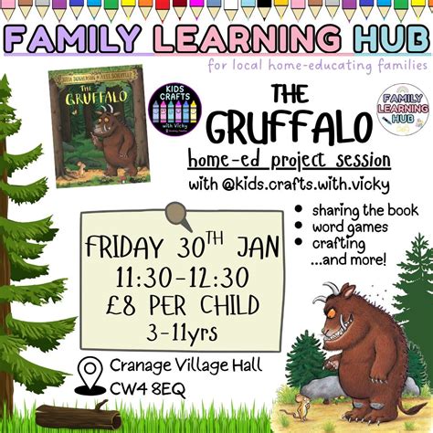 Gruffalo home-ed project session, Cranage Village Hall, Holmes Chapel ...