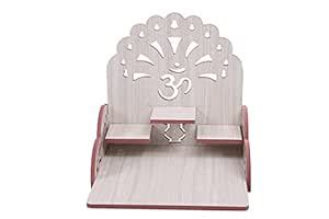 CRYSTIVA Wooden Wall-Mounted Temple Shelf for Pooja, Small Size, Brown ...