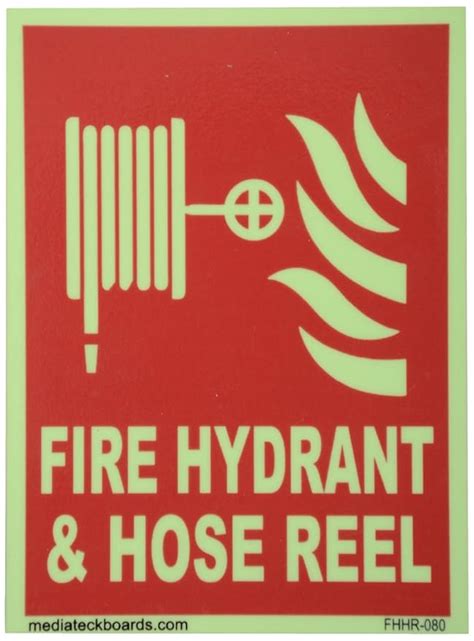 Mediateckboards Fire Hydrant & Hose Reel Signage Board, 15 cm x 20.5 cm ...