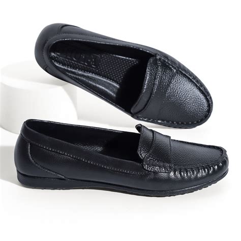 Black rubber shoes for women comfy shoes for ladies slip on | Shopee ...