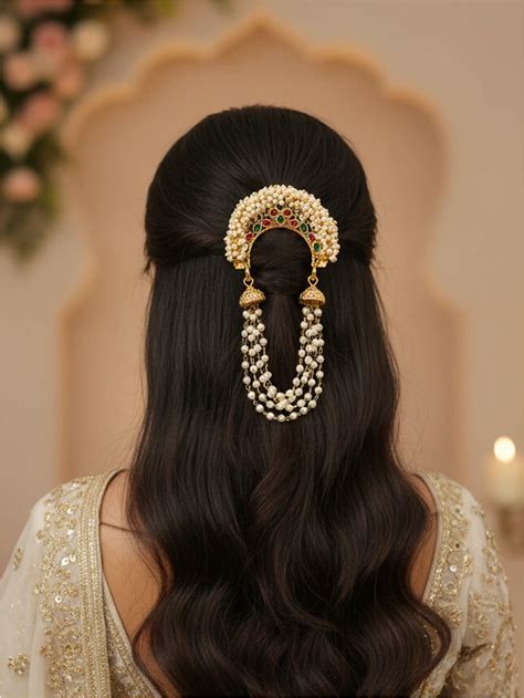 Pearl Jhoomar Hair Jewellery Pin – Twinsho Bridal Accessory Collection