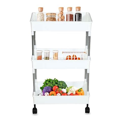 Novatic Multipurpose 3-Tier 360° Wheel Utility Cart, Kitchen Storage ...
