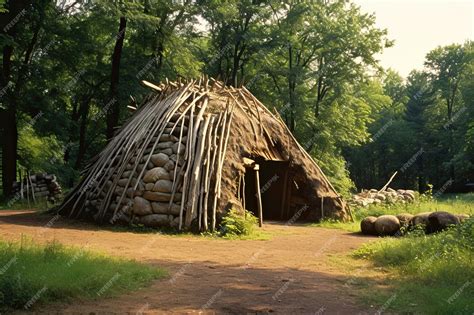 Premium Photo | Reproduction of an Ancient Iroquois Longhouse Made of ...