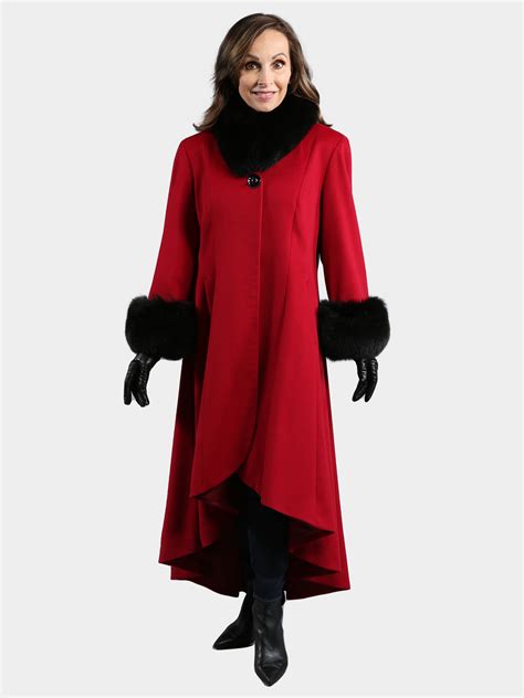 Red Loro Piana Superfine Wool Coat - Estate Furs