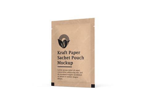 Kraft paper sachet pouch package mockup | Premium PSD