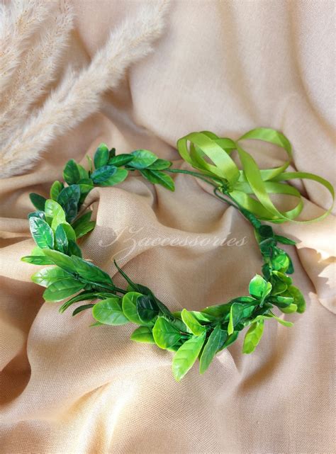 Laurel Crown Greek Crown Green Leaf Crown Bridal Hairpiece Woodland ...