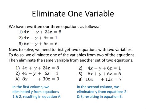 Image result for System of Equations with Three Variables