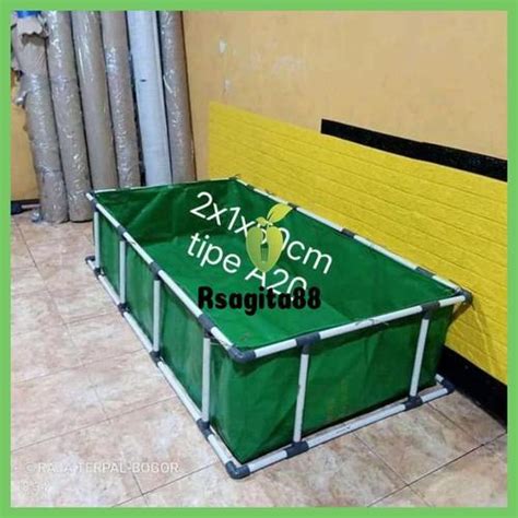 Jual terpal kolam plus rangka pipa tipe A20 ukuran 2x1x50cm - Kota ...