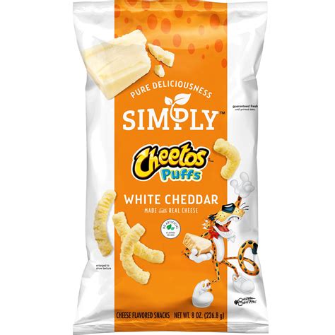 Simply Cheetos Puffs Cheese Flavored Snacks, White Cheddar, 8 Ounce Bag ...