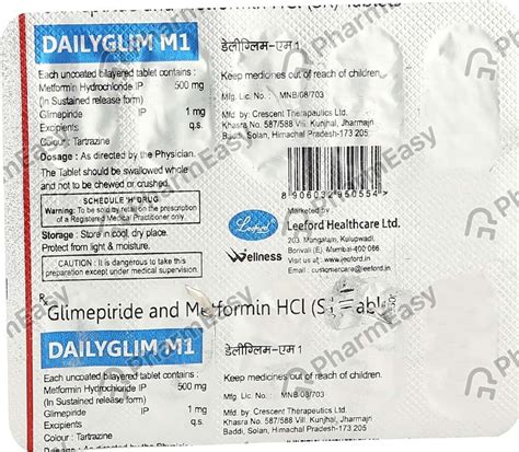 Dailyglim M1 Tablets: Uses, Side Effects, Price, Dosage & Composition ...